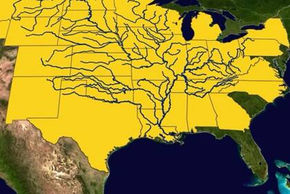 Varios son los ríos que confluyen hacia el Golfo de México y que causan la "zona muerta" al arrastrar contaminantes.