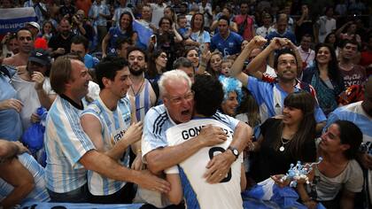 Así se celebró la victoria en el estadio