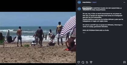 Vendedores de churros y de licuados a las trompadas en una playa de Mar Azul, en Villa Gesell