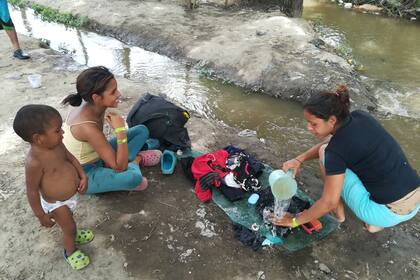 El lavado, con agua de las alcantarillas