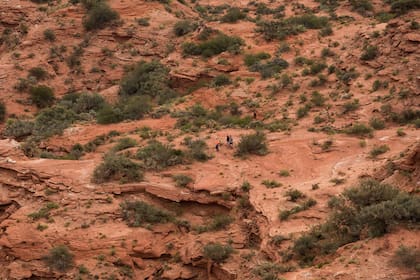 Verde y rojo son las tonalidades que marcan el paisaje en Sierra de las Quijadas.