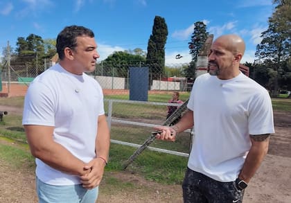 Verón fue entrevistado por Agustín Creevy en el predio de Estudiantes de La Plata