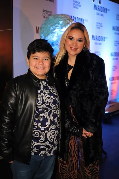 Verónica Ojeda y el menor de los hijos de Maradona, Diego Jr. 