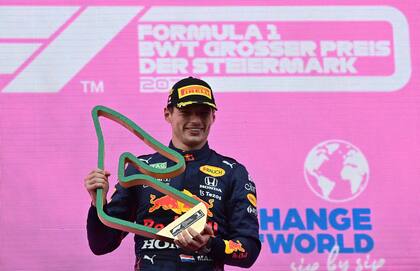 Verstappen festeja en el GP de Estiria, el domingo pasado: una victoria contundente