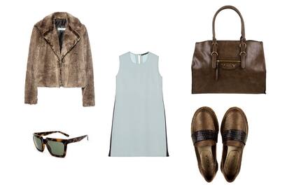 Vestido (Evangelina Bomparola) Tapado (Sette, $5950 sale The Net Boutique) Zapatos (Foglia, $480 sale DFT) Cartera (Prune, $1290) Anteojos (Absurda, Interóptica)