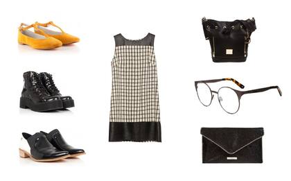 Vestido (Manto) Borcegos (Heyas, $1750) Ballerinas (Le Loup, $1750) Zapatos (Lowe, $1800 sale Fotter) Sobre (XL, $895) Cartera (Pierre Cardin, $959) Anteojos (Absurda)