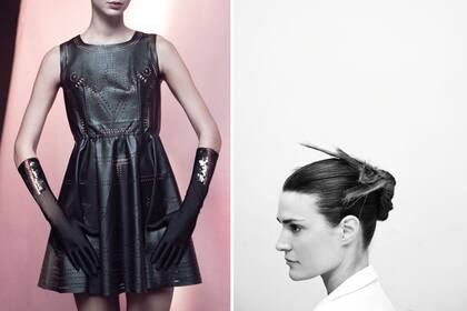 Vestidos de corte evasé en engomado desagujado