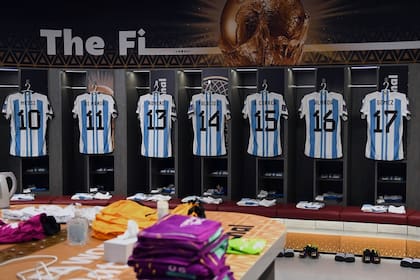 Vestuario de la Selección Argentina en la previa al Final de la Copa del Mundo Qatar 2022