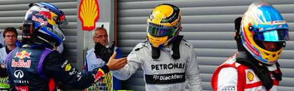 Vettel, Alonso y Hamilton, los hombres del podio