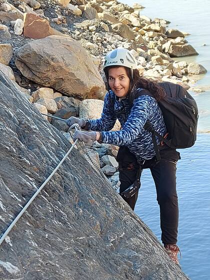 Vía Ferrata en la Laguna Diablo, para dar acceso al glaciar Cagliero.