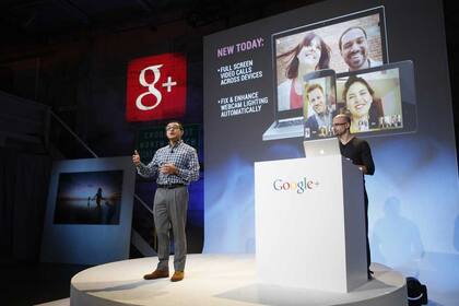 Vic Gundotra, vicepresidente de Ingeniería de Google, durante el anuncio de la nueva versión de Hangouts