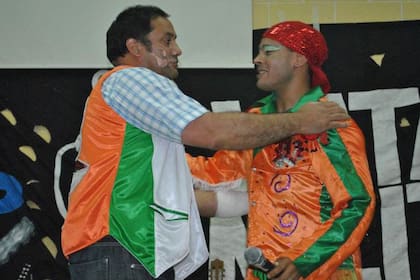 Víctor Hortel, durante un acto del Vatayón Militante