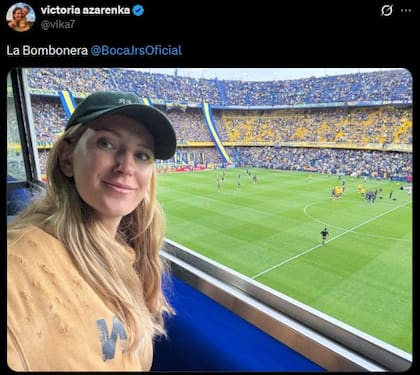 Victoria Azarenka was present at the Boca and Argentinos Juniors match