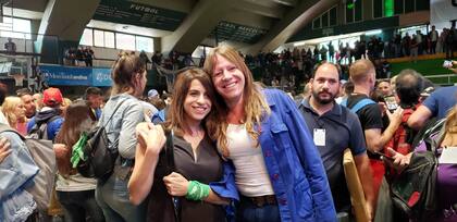 Victoria Donda, titular del Inadi, con Ornella Infante