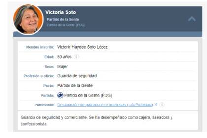 Victoria Soto, candidata a diputada por el Partido de la Gente