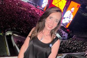 Victoria Villarruel, durante el recital de Los Piojos, en La Plata