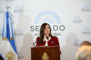 Victoria Villarruel en el acto por el Día internacional de conmemoración y homenaje a las víctimas del terrorismo, en el Senado