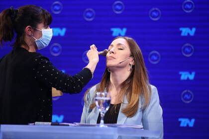 Vidal, mientras le retocaban el maquillaje.