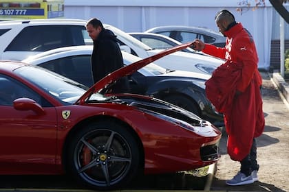Vidal y su Ferrari, en el entrenamiento matutino