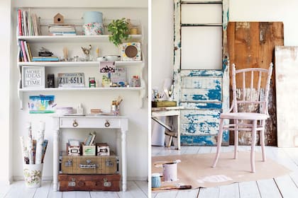 Viejas valijas le dan un toque especial al ambiente