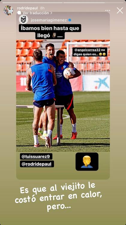 "Viejito": el adjetivo de De Paul para Suárez sin nombrarlo