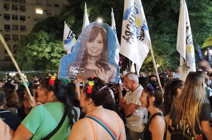 Vigilia en apoyo a Cristina Kirchner.