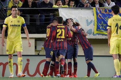 Villarreal sufre porque se hizo dos goles en contra. Barcelona festeja