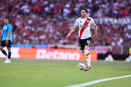 Viña Matías durante el encuentro entre River Plate y Belgrano de Cordoba por el Torneo Apertura Mercado Libre 2026. En el Estadio Mas Monumental. El 5 de abril de 2026
