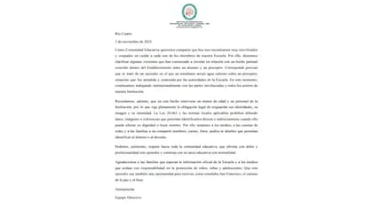 Violencia escolar en Córdoba: un alumno atacó a un preceptor con agua hirviendo.