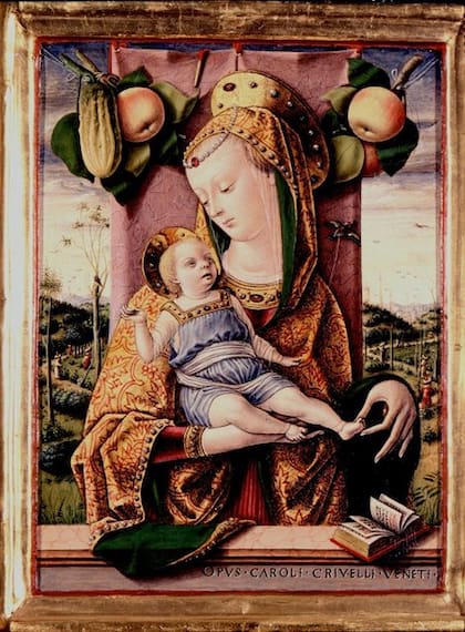 Virgen con el Niño, Carlo Crivelli, circa
1480, témpera sobre tabla