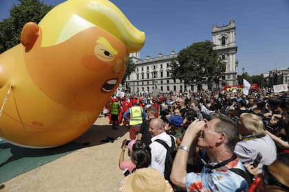 Visita de Donald Trump, presidente de Estados Unidos; Reino Unido, Londres, castillo de Windsor; primera ministra británica Theresa May; protestas