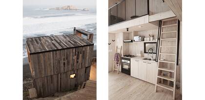 Vista a la Lobería e interiores de madera.