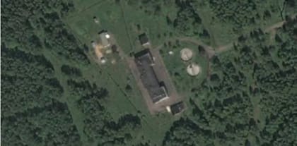 Vista aérea de la estación de radio de Povarovo