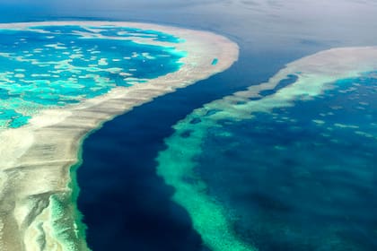 Vista aérea de la Gran Barrera de Coral en Australia