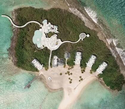 Vista aérea de la isla que está a la venta