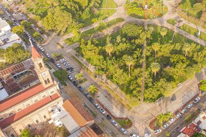 Vista aérea de la marcha en contra de la expropiación de Vicentin