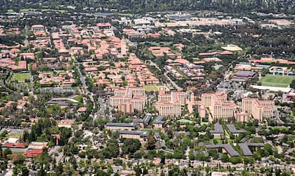Vista aérea de la universidad de Stanford