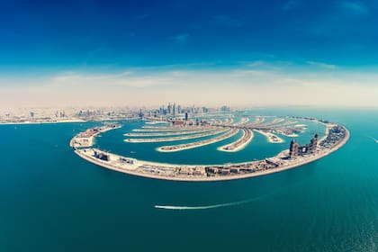 Vista aérea de las islas que conforman Palm Jumeira 