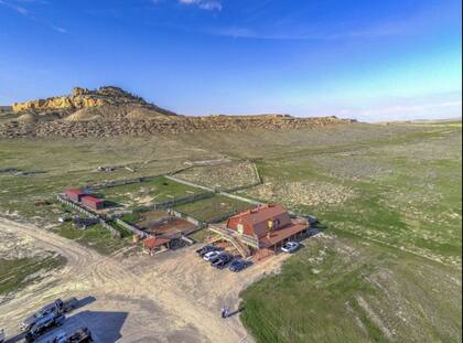 Vista aérea de Monster Lake Ranch, el rancho que Kanye West compró en 2019, por el que pagó 14 millones de dólares