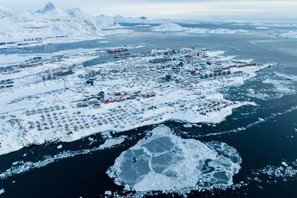 Vista aérea de Nuuk, la capital de Groenlandia
