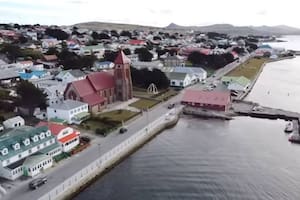 Vista aérea de Puerto Argentino