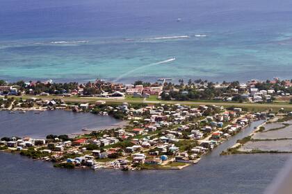 Vista aérea de San Pedro, en el Cayo de Ambergris