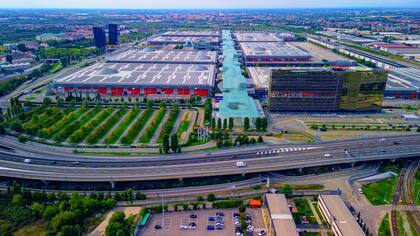 Vista aérea del centro de exposiciones Rho Fiera Milano