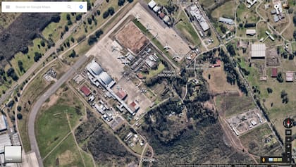 Vista aérea del Hangar de Aerolíneas Argentinas en Ezeiza