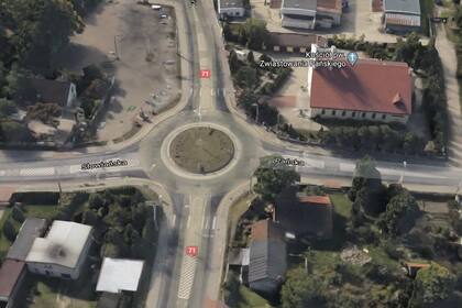Vista aérea del lugar del accidente, el auto cruzó de izquierda a derecha