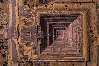 Vista aérea en Teotihuacan, México. Segundo puesto en la categoría "Ciudades"
