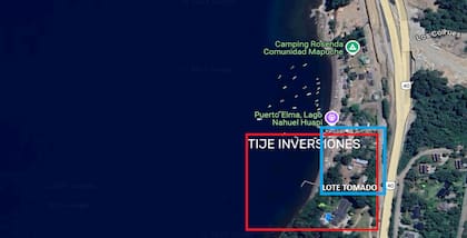 Vista área del terreno de Tije Inversiones. La mitad del lote está tomado, zona donde está talado el bosque