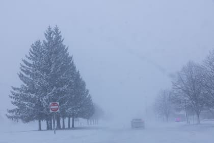 Vista cerca del lago Michigan durante una tormenta de nieve, el 19 de enero de 2026