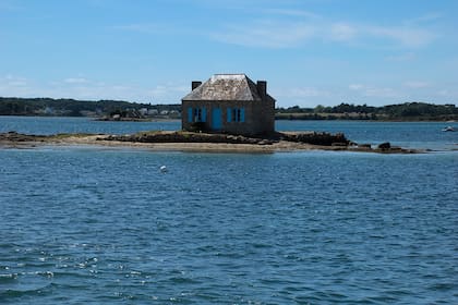 Vista de la bahía del río Etel (Ria d'Etel) Bretaña