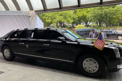 Vista de La Bestia, el coche antibombas de Biden